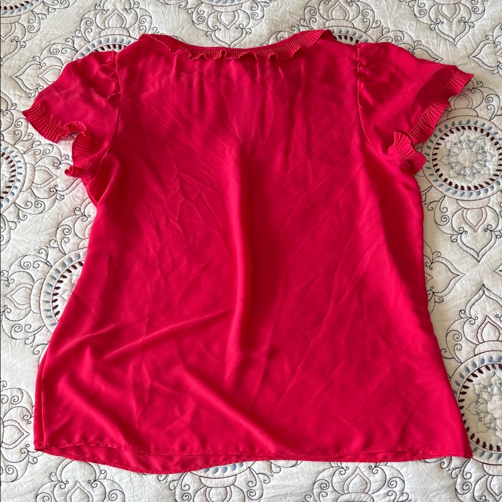Max Studio Vibrant Pink Ruffled Blouse - Picture 5 of 5